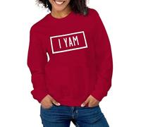 QJDFLL Saint Valentin Elle est ma patate Douce, Je suis Un Yam, Sweat-Shirt pour Couples Mari et Femme, Hauts à Manches Longues(Rouge,XL)