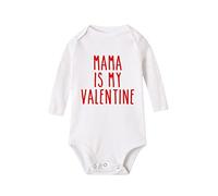 QJDFLL Saint Valentin Enfants bébé Saint Valentin Bambin Filles garçons Lettre Coeur Imprime Manches Longues Combinaison Barboteuse(Blanc,18-24 Months)
