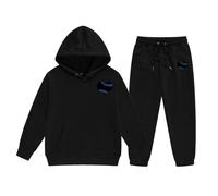 QJDFLL Saint Valentin Ensemble sweat à capuche et pantalon de survêtement pour fille en forme renne, deux pièces enfants, taille M S, unie, manches longues idée(Le noir,1-2 Years)