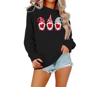 QJDFLL Saint Valentin Femmes C est L Automne Yall Citrouille Halloween Sweat-Shirt Imprimé Léopard Décontracté À Manches Longues Pull Chemise Hauts Chemisier Amour Love(Le Noir,XXL)