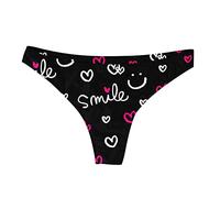 QJDFLL Saint Valentin Femmes et Hommes Saint Valentin Impression Plus Taille Slips mi-Haute sous-vêtements physiologiques Cadeau Copain(Le Noir,M)