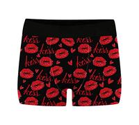 QJDFLL Saint Valentin Femmes et Hommes Saint Valentin Impression Plus Taille Slips mi-Haute sous-vêtements physiologiques Cadeau(Rouge,XL)