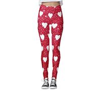 QJDFLL Saint Valentin Femmes personnalisé Saint Valentin imprimé Pantalon Leggings pour Course Pilates Long Cadeau sa(K,S)