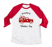 QJDFLL Saint Valentin Nouveau-né bébé Saint Valentin Sweat Infantile Filles garçons Lettre Imprimer Pull Hauts surdimensionné col Rond Cadeaux pour(Rouge,2-3 Ans)