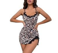 QJDFLL Saint Valentin Nouveau Pyjama de Saint-Valentin pour Femme, Lingerie Sexy, Chemise Nuit à Bretelles en Soie Lait(Light Rose,XL)