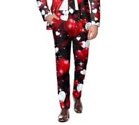 QJDFLL Saint Valentin Pantalon de Costume Style Unique imprimé Rose pour la Saint-Valentin Hommes Cadeaux Couple(Rouge,S)