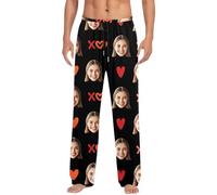 QJDFLL Saint Valentin Pantalon décontracté à cordon de serrage, confortable et doux, imprimé Saint-Valentin, pyjama, coupe ample cadeau pour ma(Le noir,3XL)