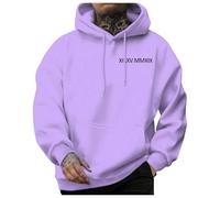 QJDFLL Saint Valentin Pull à Capuche Manches Longues et imprimé Floral pour Homme Cadeau St Valentin(Violet,XL)