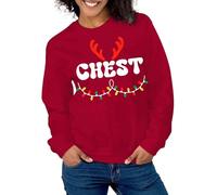 QJDFLL Saint Valentin Pulls de Noël pour Couples, Sweat-Shirts Graphiques Unisexes Assortis Adultes, Lui et Elle Cadeau Grand(Rouge,XXL)