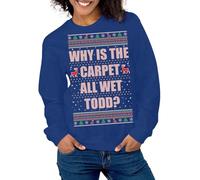 QJDFLL Saint Valentin Pulls de Noël pour Couples, Sweat-Shirts Graphiques Unisexes Assortis Adultes, Lui et Elle Cadeau St Valentin(Bleu,M)