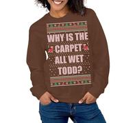 QJDFLL Saint Valentin Pulls de Noël pour Couples, Sweat-Shirts Graphiques Unisexes Assortis Adultes, Lui et Elle Cadeau St Valentin(Brun,XXL)