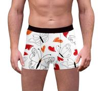 QJDFLL Saint Valentin Short pour Homme à imprimé cœur la Saint-Valentin, Slip très élastique, Confortable et élégant Un Usage Quotidien Cadeaux Saint(Blanc,XXL)