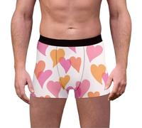 QJDFLL Saint Valentin Short pour Homme à imprimé cœur la Saint-Valentin, Slip très élastique, Confortable et élégant Un Usage Quotidien Cadeau Copain(Blanc,XXL)