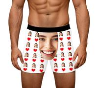 QJDFLL Saint Valentin Slips imprimés Originaux pour sous-vêtements Confortables, Respirants, Doux et Extensibles, avec des Motifs Une Tenue décontractée Cadeau Saint(Blanc,L)