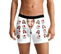 QJDFLL Saint Valentin sous-vêtements pour la Saint-Valentin Lui - Édition spéciale Couples Personnalisable Une Surprise Cadeau Saint Valentin(Blanc,S)