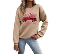 QJDFLL Saint Valentin Sweat à Capuche Ample col Ras du Cou pour Femme avec imprimé Tendance la Saint-Valentin Saint Valentin(Kaki,L)