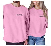 QJDFLL Saint Valentin Sweat à Capuche Ample col Rond pour Homme et Femme, imprimé Mode Saint-Valentin (Q) Cadeau(Rose,S)