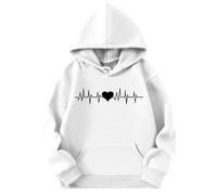 QJDFLL Saint Valentin Sweat à Capuche Ample et décontracté pour la Saint-Valentin, imprimé, Un Confort Optimal. Cadeau(Blanc,XL)