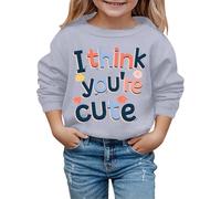 QJDFLL Saint Valentin Sweat à Capuche imprimé élégant pour Enfants, Automne et Hiver, Saint-Valentin Cadeau Copine(Light Gris,18-24 Months)