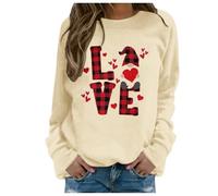 QJDFLL Saint Valentin Sweat à Capuche imprimé Lettre Halloween Stand Alone pour Femme Cadeau Romantique(Beige,XXL)