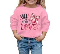 QJDFLL Saint Valentin Sweat à Capuche imprimé Tendance pour Enfants, Automne et Hiver, Saint-Valentin Cadeau Homme(Rose,4-5 Years)