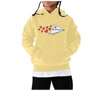 QJDFLL Saint Valentin Sweat à Capuche Manches Longues pour Enfants avec imprimé Saint-Valentin Cadeau 1 an(Jaune,12-18 Months)
