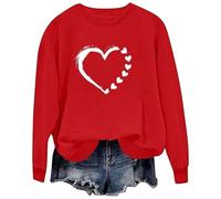 QJDFLL Saint Valentin Sweat à Capuche Polaire Manches Longues pour Filles, Pull Chaud d Hiver avec Un Joli imprimé cœur, Haut décontracté Enfants idée Cadeau(Rouge,8-9 Ans)