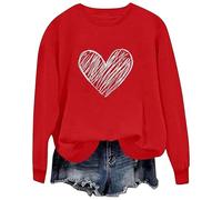 QJDFLL Saint Valentin Sweat à Capuche Polaire Manches Longues pour Filles, Pull Chaud d Hiver avec Un Joli imprimé cœur, Haut décontracté Enfants Cadeau de(Rouge,8-9 Ans)
