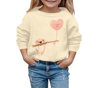 QJDFLL Saint Valentin Sweat à Capuche pour Enfants imprimé Chiot Mignon la Mode Saint-Valentin Automne et Hiver Cadeau(Beige,18-24 Months)