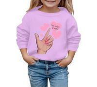 QJDFLL Saint Valentin Sweat à Capuche pour Enfants la Mode Saint-Valentin, Automne et Hiver Mariage(Violet,4-5 Years)