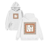 QJDFLL Saint Valentin Sweat à Capuche pour Homme Saint Valentin en édition limitée, imprimé Artistique, Petit carré, Confortable, décontracté, Sport, Mode,(Blanc,S)