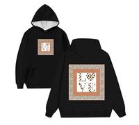 QJDFLL Saint Valentin Sweat à Capuche pour Homme Saint Valentin en édition limitée, imprimé Artistique, Petit carré, Confortable, décontracté, Sport, Mode,(Le Noir,XXL)