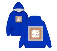 QJDFLL Saint Valentin Sweat à Capuche pour Homme Saint Valentin en édition limitée, imprimé Artistique, Petit carré, Confortable, décontracté, Sport, Mode,(Bleu,XXL)