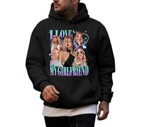 QJDFLL Saint Valentin Sweat à Capuche Saint-Valentin Personnalisable avec Texte gravé, Pull Douillet idéal pour Un Copain Cadeau Saint Valentin(Multicolour,L)