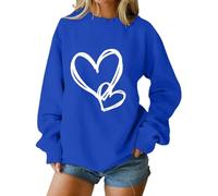 QJDFLL Saint Valentin Sweat-Shirt à col Rond sans Capuche, Manches Longues, Pull décontracté, Maille athlétique Douce pour Un Confort et Style Quotidien Cadeau(Bleu,XL)