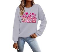 QJDFLL Saint Valentin Sweat-Shirt décontracté à la Mode pour Saint-Valentin Femme, Pull élégant sans Capuche Un Usage Quotidien Cadeau Homme(Light Gris,XXL)