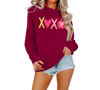 QJDFLL Saint Valentin Sweat-Shirt Saint-Valentin : Enseignant Pull à Manches Longues pour de la(Rouge,XL)