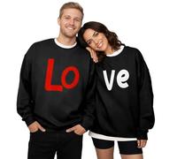 QJDFLL Saint Valentin Sweat-Shirt sans Capuche à col Rond imprimé pour Couples (Hommes) Cadeaux(Le Noir,XL)