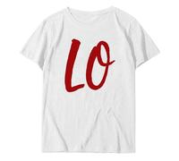 QJDFLL Saint Valentin T-Shirt imprimé avec Une Signification particulière pour la Saint-Valentin Entre Personnes du même Sexe Cadeau Petit(Blanc,L)