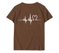 QJDFLL Saint Valentin T-Shirt imprimé avec Une Signification particulière pour la Saint-Valentin Entre Personnes du même Sexe Cadeau Son(Brun,L)