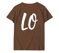 QJDFLL Saint Valentin T-Shirt imprimé avec Une Signification particulière pour la Saint-Valentin Entre Personnes du même Sexe Cadeau Petit(Brun,XL)