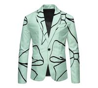 QJDFLL Saint Valentin Veste de costume décontractée ample à imprimé Saint-Valentin pour homme saint(Light Vert,M)