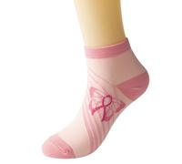 QJDFLL Sensibilisation Cancer du Sein Imprimer Chaussettes Octobre Rose Chaussettes Ruban Rose(Light Rose)