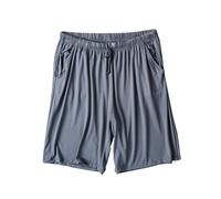 QJDFLL Short de pyjama en rayonne pour homme, pantalon doux et confortable (Silver, XXXL)