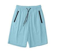QJDFLL Short d'été décontracté pour Femme, léger, Taille Moyenne, avec Poches, pour Le Quotidien, Le Sport, la Course, Les Vacances, l'escalade, Confortable, Extensible, Respirant (Sky Blue, M)