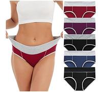 QJDFLL sous-vêtements Culottes Briefs Slip Solide Patchwork Femmes Knickers Bikini(Multicolore,XXL)