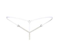 QJDFLL sous-vêtements Solides G-String Bas Femmes Taille et String Pearl(Blanc,Taille Unique)