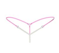 QJDFLL sous-vêtements Solides G-String Bas Femmes Taille et String Pearl(Rose Vif,Taille Unique)