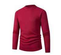 QJDFLL Sweat-Shirt à Capuche pour Hommes, Unie, col Rond, Pull tricoté, décontracté, Ample et Confortable(RD2,3XL)