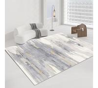 QJDTZMD Tapis Couloir 110 x 190 cm Salon Antidérapant Lavable Moelleux Décoration d'intérieur Tapis pour Chambre Encre Abstraite Moderne Gris Bleu